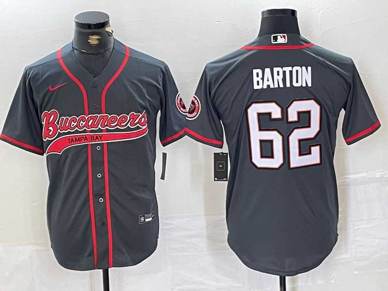 Men%27s Tampa Bay Buccaneers #62 Graham Barton Grey Cool Base Stitched Baseball Jersey
